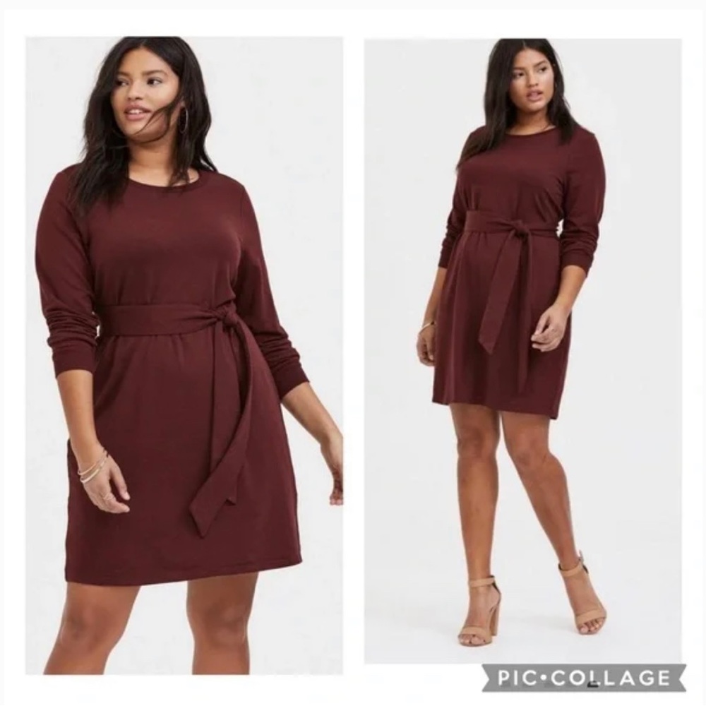 Torrid Burgundy French Terry Dress